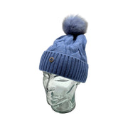 Loro Piana - Baby Blue Cable Knit Pom Pom Cashmere Beanie