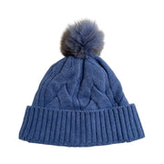 Loro Piana - Baby Blue Cable Knit Pom Pom Cashmere Beanie