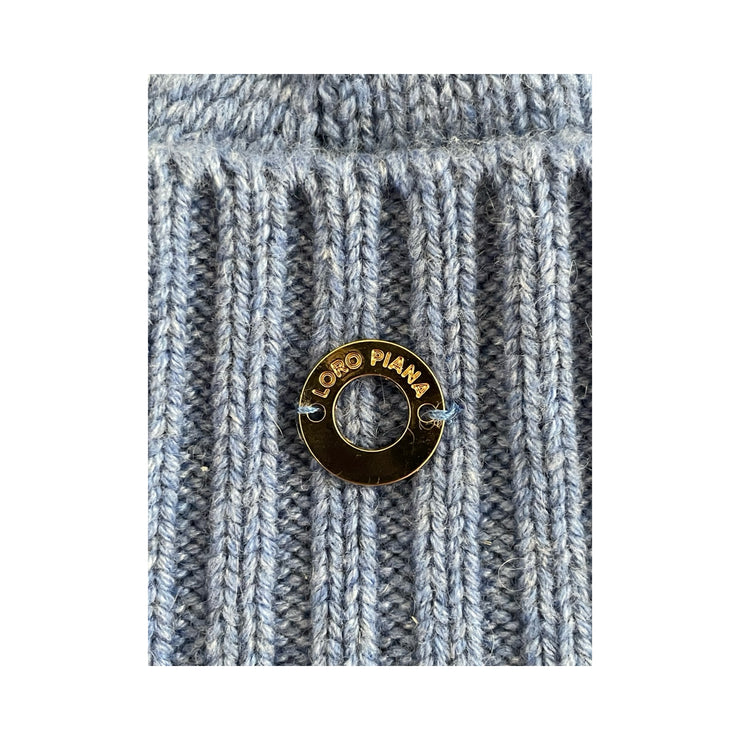 Loro Piana - Baby Blue Cable Knit Pom Pom Cashmere Beanie