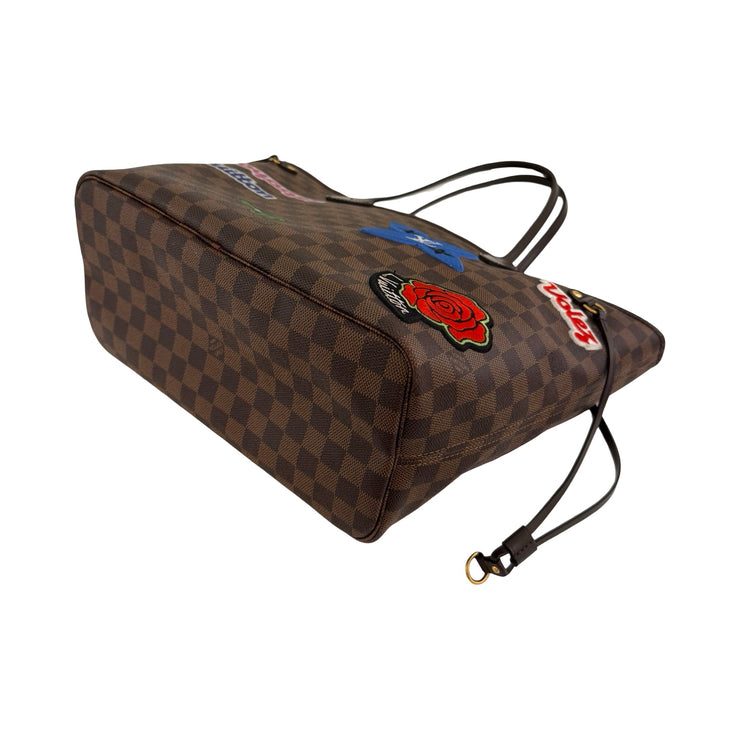Louis Vuitton - Damier Ebene Limited Edition Patches Neverfull MM