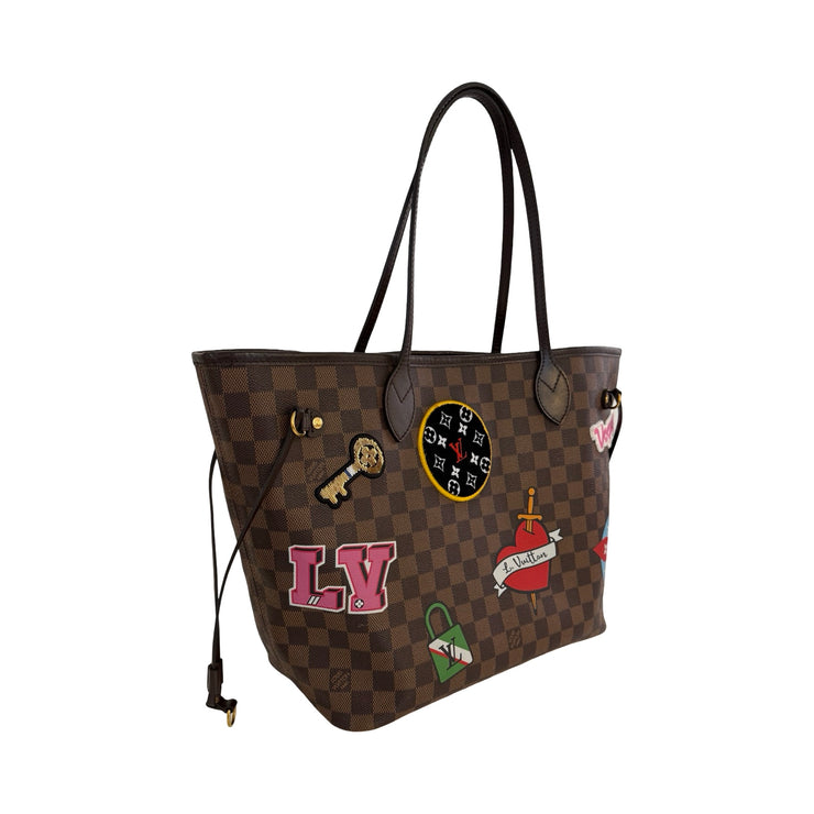 Louis Vuitton - Damier Ebene Limited Edition Patches Neverfull MM