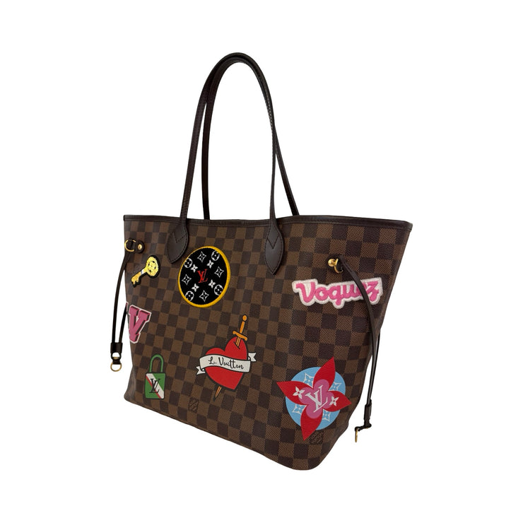 Louis Vuitton - Damier Ebene Limited Edition Patches Neverfull MM