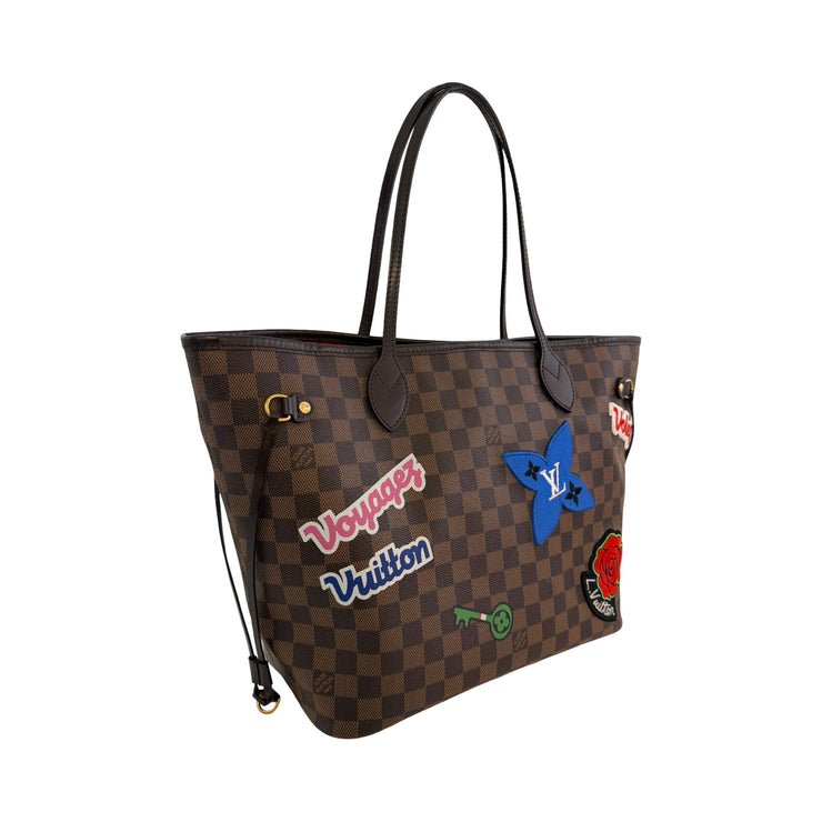Louis Vuitton - Damier Ebene Limited Edition Patches Neverfull MM