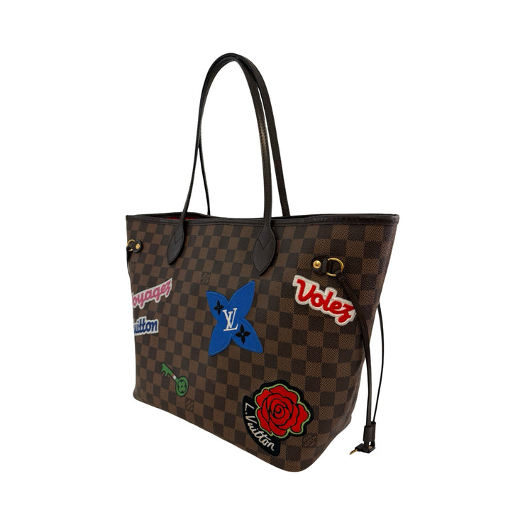 Louis Vuitton - Damier Ebene Limited Edition Patches Neverfull MM