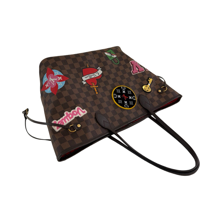 Louis Vuitton - Damier Ebene Limited Edition Patches Neverfull MM