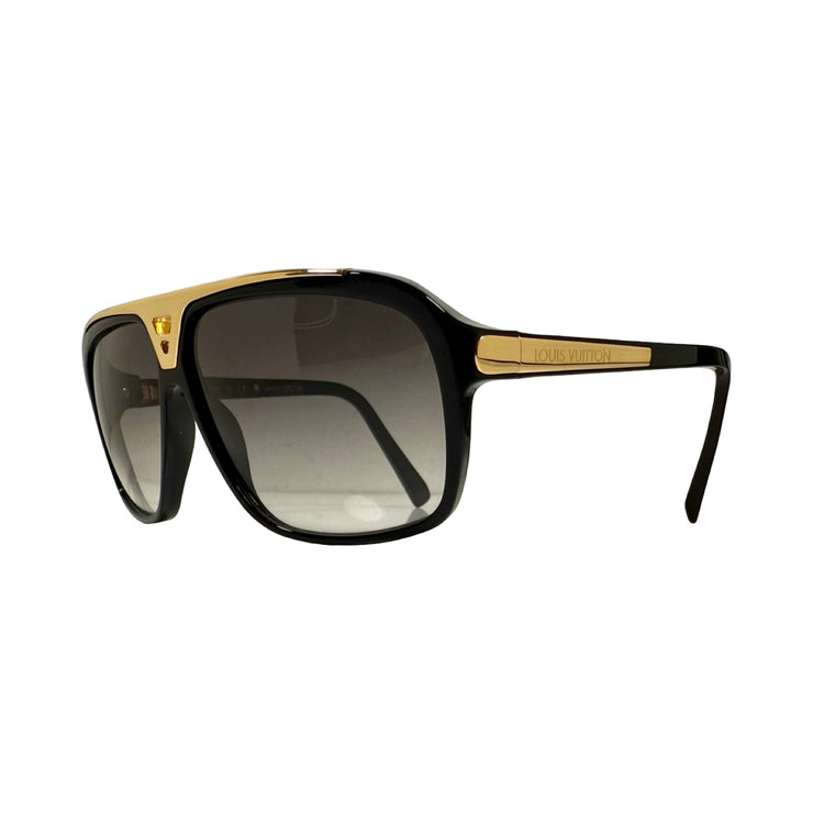 Louis Vuitton - Evidence Black & Gold Acetate Aviator Sunglasses