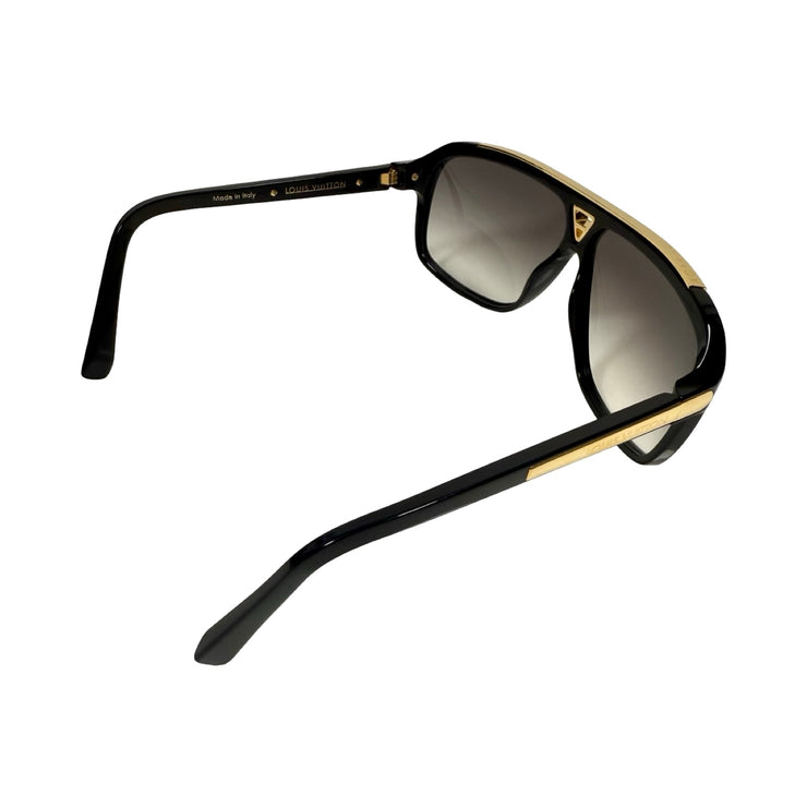 Louis Vuitton - Evidence Black & Gold Acetate Aviator Sunglasses