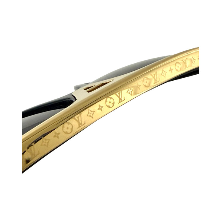 Louis Vuitton - Evidence Black & Gold Acetate Aviator Sunglasses