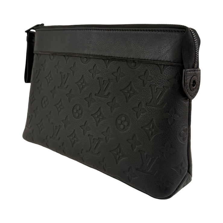 Louis Vuitton - LV Monogram Shadow Leather Pochette Voyage Souple