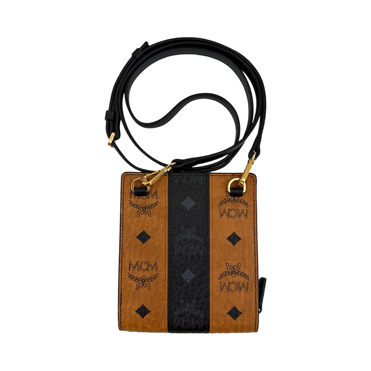 MCM - Cognac & Black Visetos Wallet On Chain