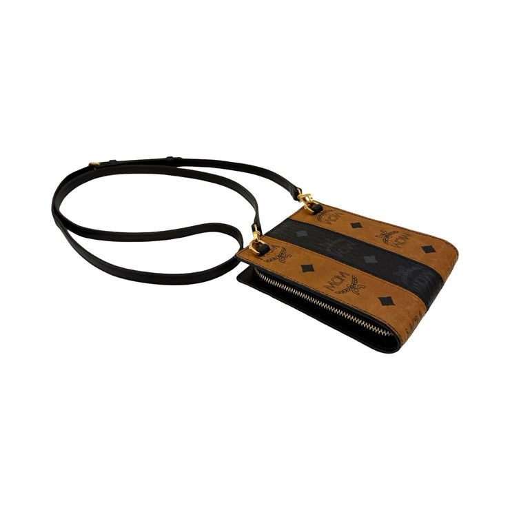 MCM - Cognac & Black Visetos Wallet On Chain