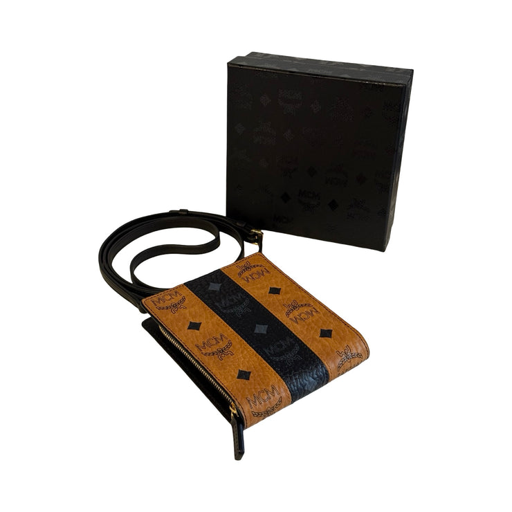 MCM - Cognac & Black Visetos Wallet On Chain