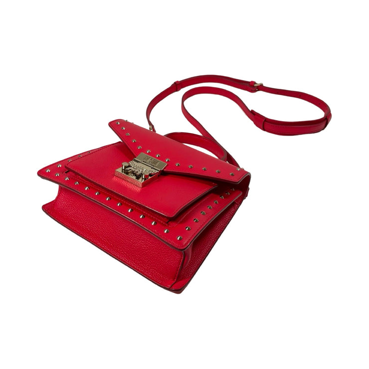 MCM - Patricia Studded Red Leather Crossbody