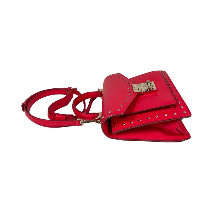 MCM - Patricia Studded Red Leather Crossbody