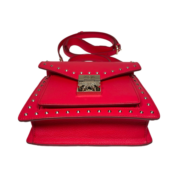 MCM - Patricia Studded Red Leather Crossbody