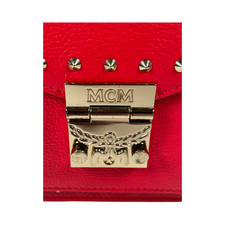 MCM - Patricia Studded Red Leather Crossbody