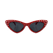 Moschino - Red Crystal Cat-Eye Sunglasses