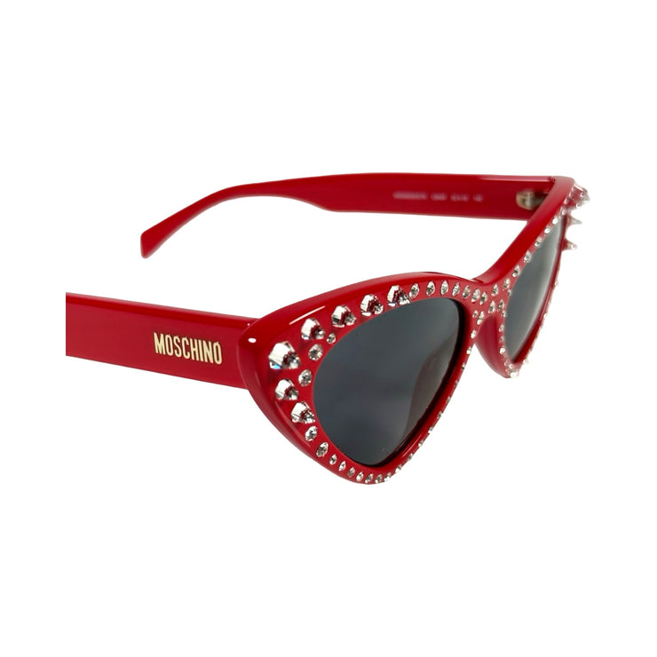 Moschino - Red Crystal Cat-Eye Sunglasses