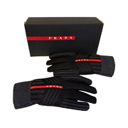 Prada - Men's Sport Knit Linea Rossa Black Gloves 8