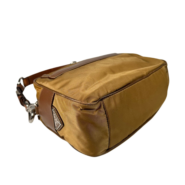 Prada - Tan Tessuto & Brown Leather Handbag
