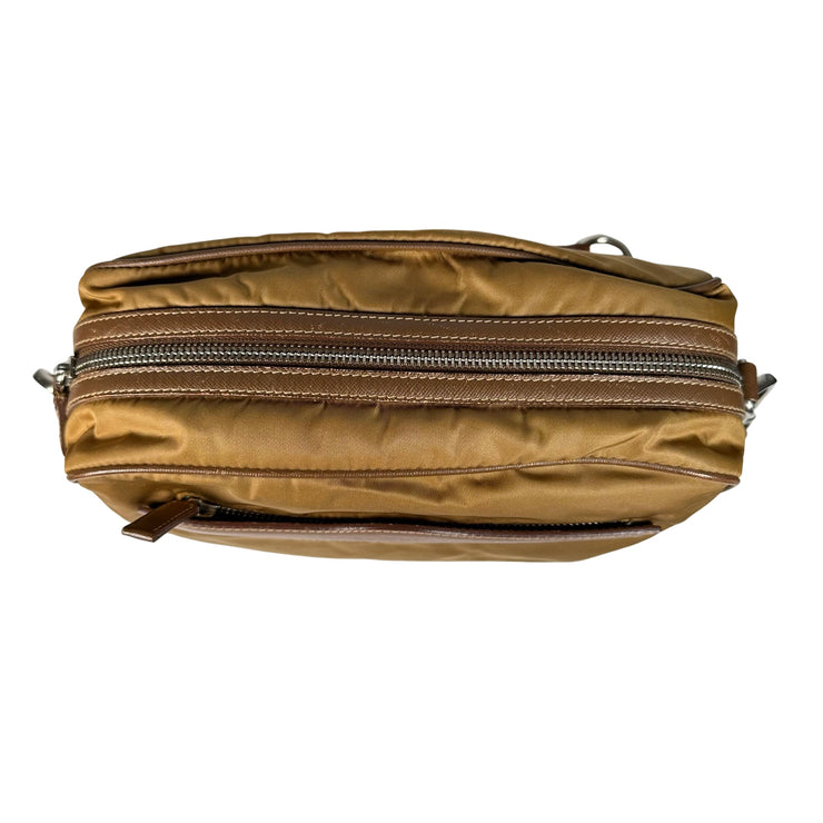 Prada - Tan Tessuto & Brown Leather Handbag