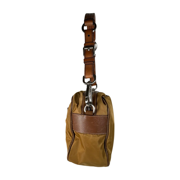 Prada - Tan Tessuto & Brown Leather Handbag