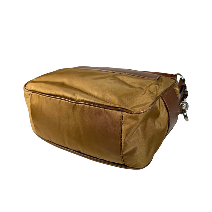 Prada - Tan Tessuto & Brown Leather Handbag