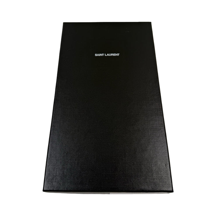 Saint Laurent - YSL Black Grain de Poudre Chevron Cassandra Pouch