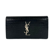 Saint Laurent - YSL Embossed Crocodile Large Cassandra Flap Wallet