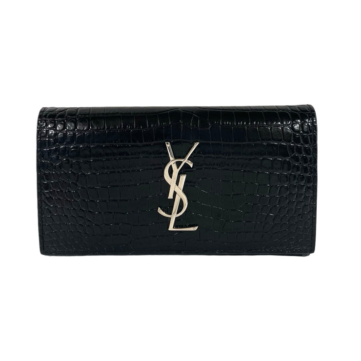 Saint Laurent - YSL Embossed Crocodile Large Cassandra Flap Wallet