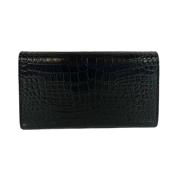 Saint Laurent - YSL Embossed Crocodile Large Cassandra Flap Wallet