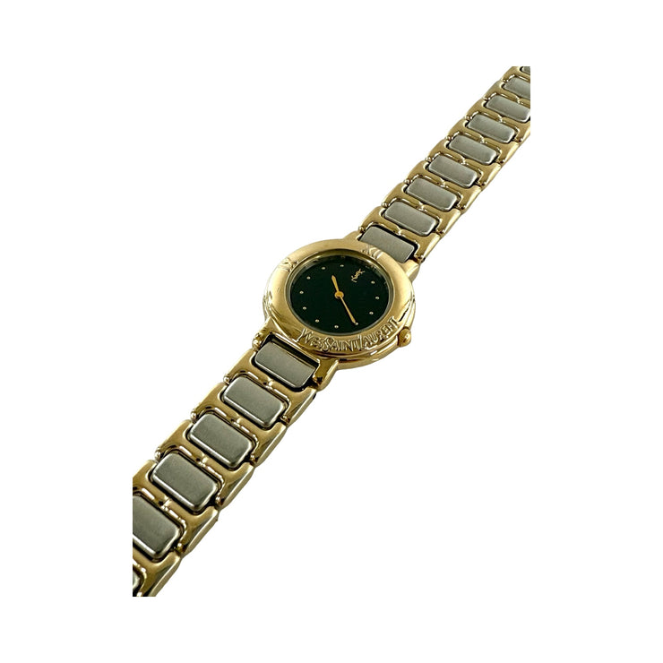 Saint Laurent - YSL Roman Bezel Black Dial 2 Tone Women&