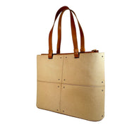 Tod's - Tan Structured Canvas & Leather Tote