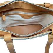 Tod's - Tan Structured Canvas & Leather Tote
