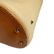 Tod's - Tan Structured Canvas & Leather Tote