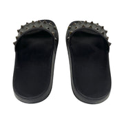 Valentino Garavani - Black Rubber Rockstud Slides