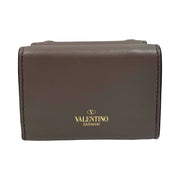 Valentino Garavani - Grey Leather Rockstud Compact Trifold Wallet