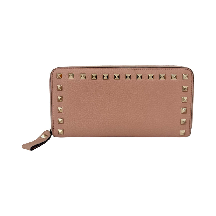 Valentino Garavani - Pink Leather Rockstud Continental Wallet