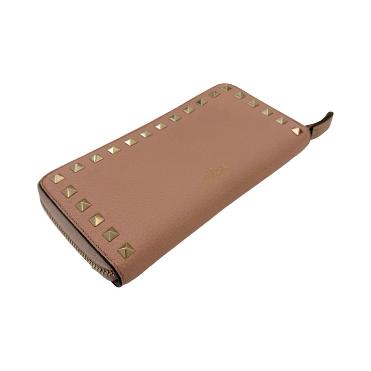 Valentino Garavani - Pink Leather Rockstud Continental Wallet