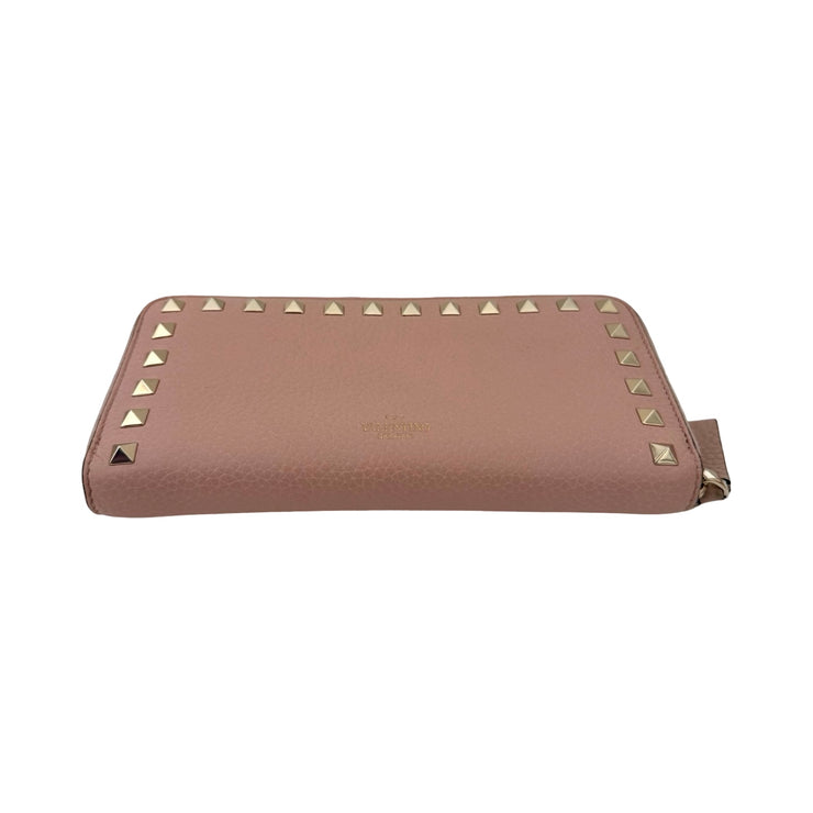 Valentino Garavani - Pink Leather Rockstud Continental Wallet