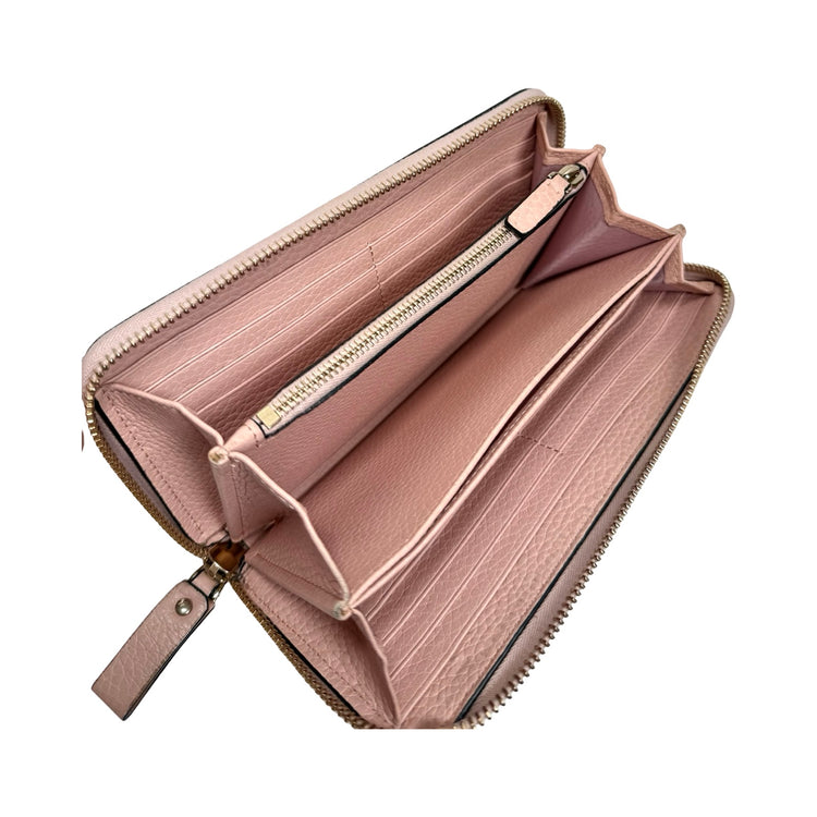 Valentino Garavani Pink Leather Rockstud Continental Wallet