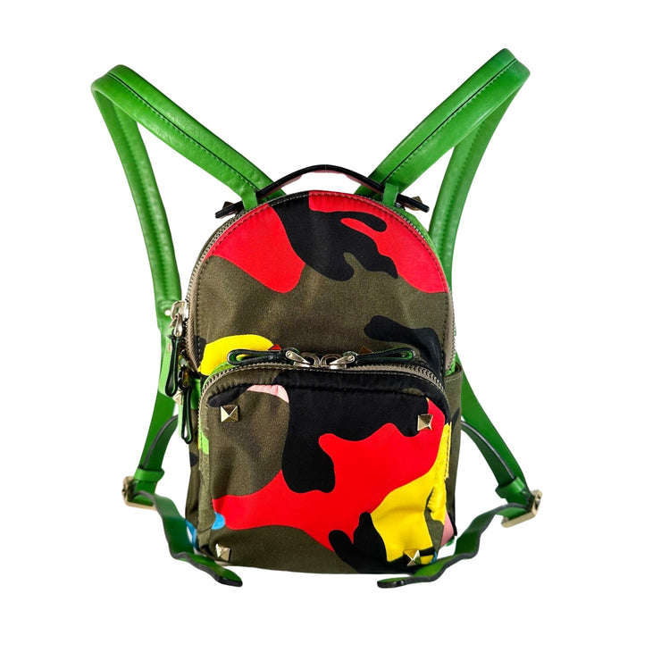 Valentino Garavani - Psychedelic Camo Mini Nylon Rockstud Backpack
