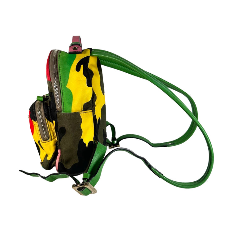 Valentino Garavani - Psychedelic Camo Mini Nylon Rockstud Backpack