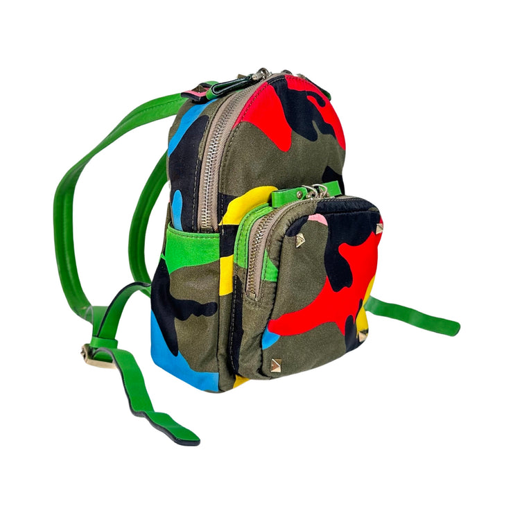 Valentino Garavani - Psychedelic Camo Mini Nylon Rockstud Backpack
