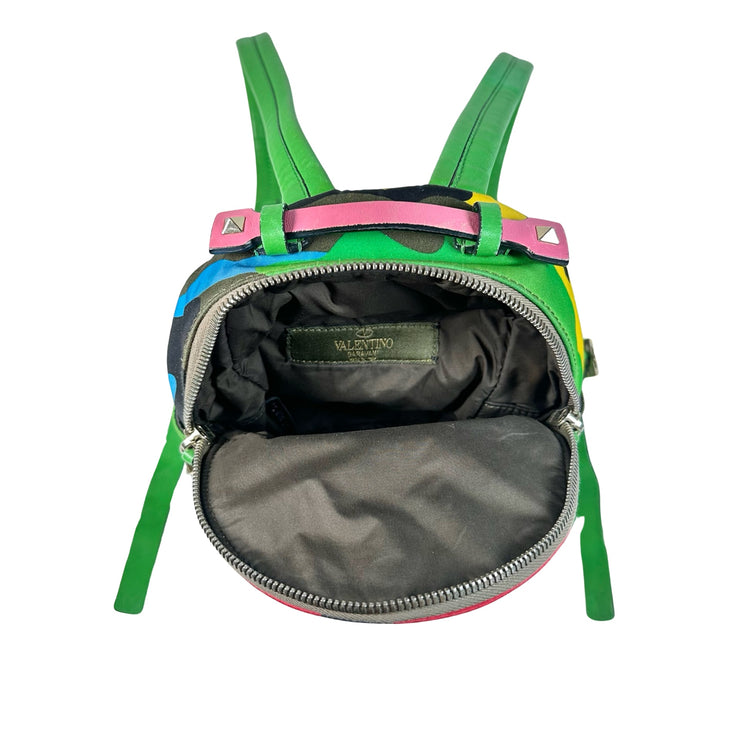 Valentino Garavani - Psychedelic Camo Mini Nylon Rockstud Backpack