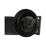 Versace - Black Leather Biggie Medusa Belt 96/38
