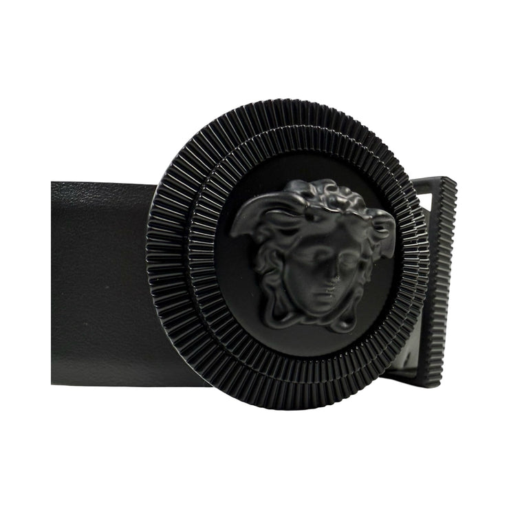 Versace - Black Leather Biggie Medusa Belt 96/38
