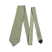 Versace - Cream & Olive Medusa Silk Tie