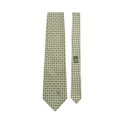 Versace - Cream & Olive Medusa Silk Tie
