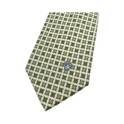 Versace - Cream & Olive Medusa Silk Tie